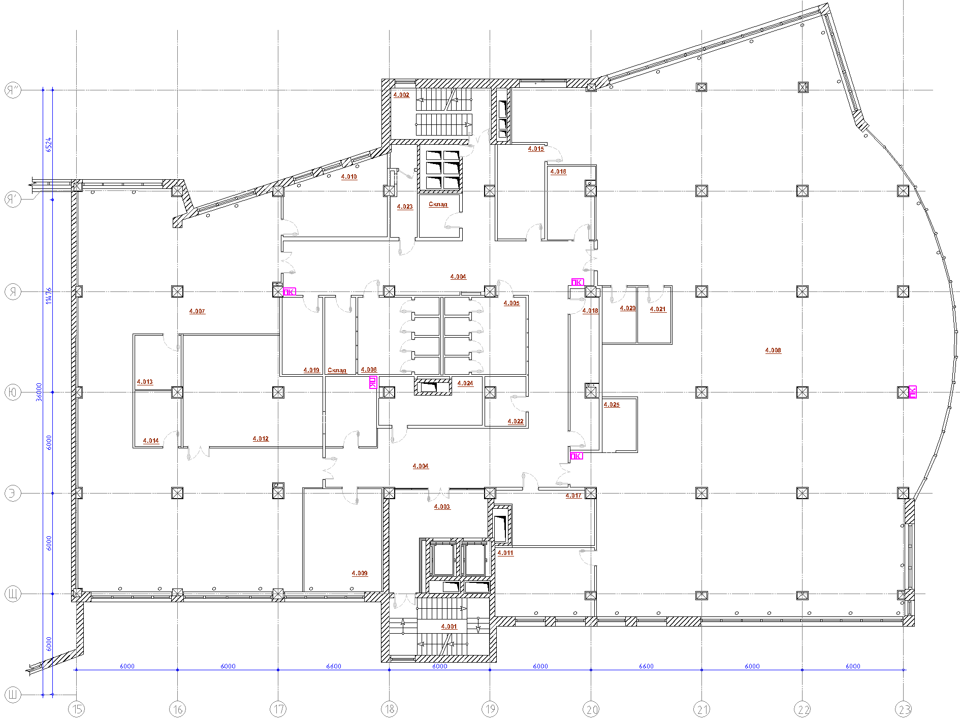 Данные после обработки 4 этаж